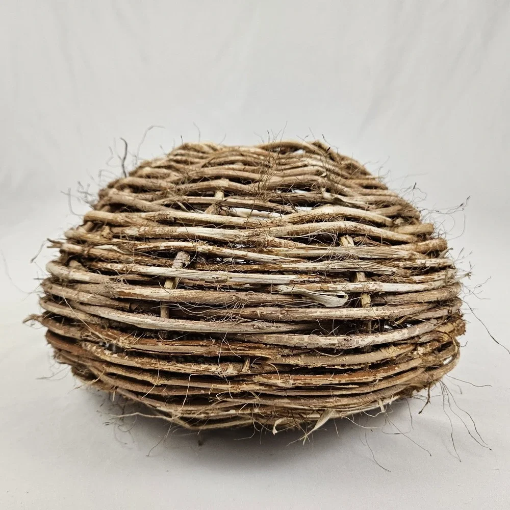 Woven Willow Twig Basket Wall Decor Pocket Vintage Boho Primitive